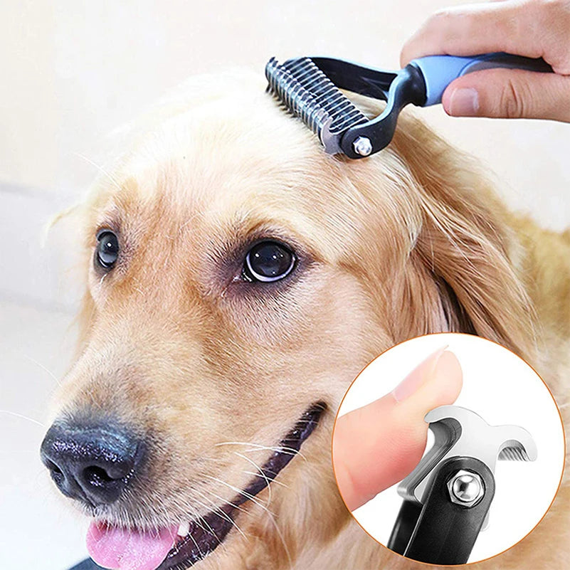 Brosse Professionnelle Anti-Mue pour Chiens et Chats – Élimination des Poils, Démêlage et Entretien du Pelage