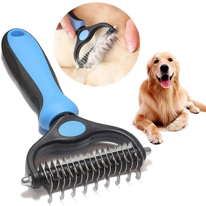 Brosse Professionnelle Anti-Mue pour Chiens et Chats – Élimination des Poils, Démêlage et Entretien du Pelage